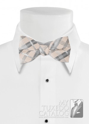 Pre-tied Bow tie Watermelon Plaid Bow tie Lime Green & Pink Plaid on Ivory
