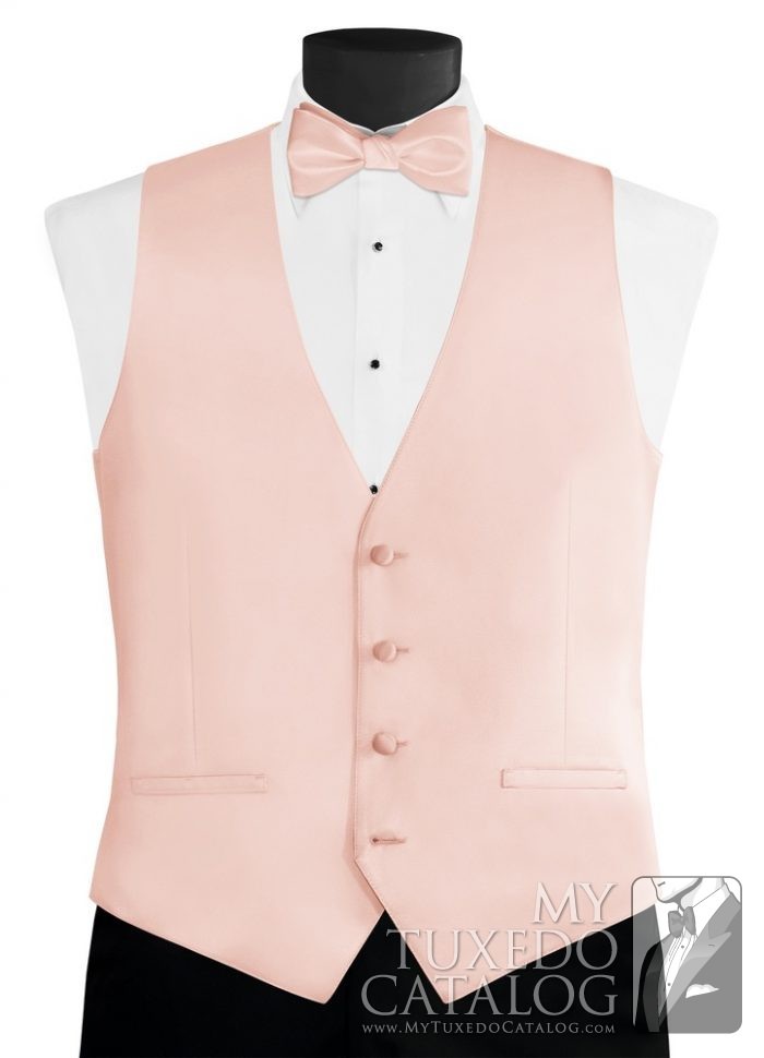 blush pink vest and tie